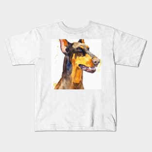 Doberman Pinscher Watercolor - Gift For Dog Lovers Kids T-Shirt